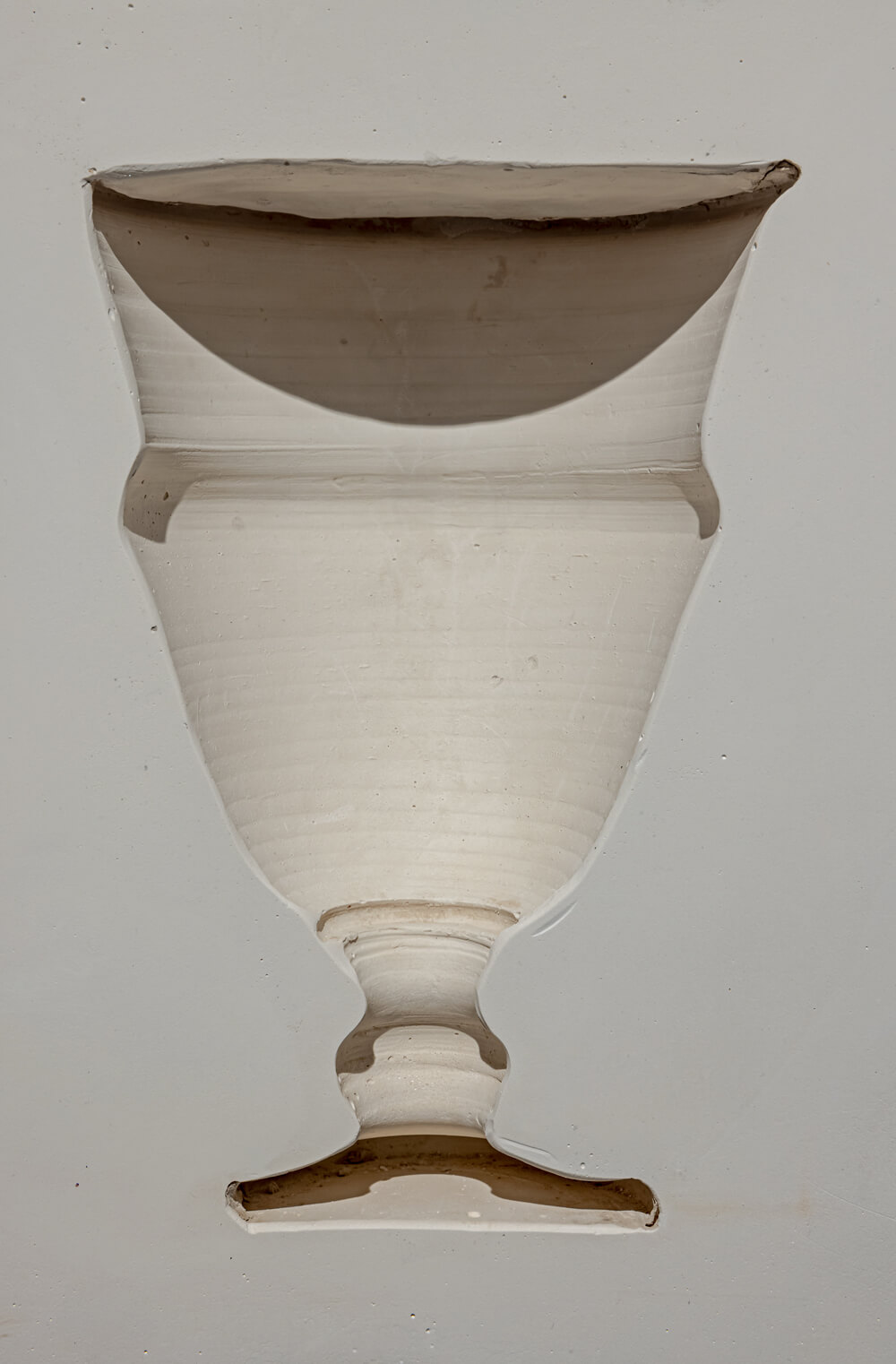 Recessed area of a single goblet.