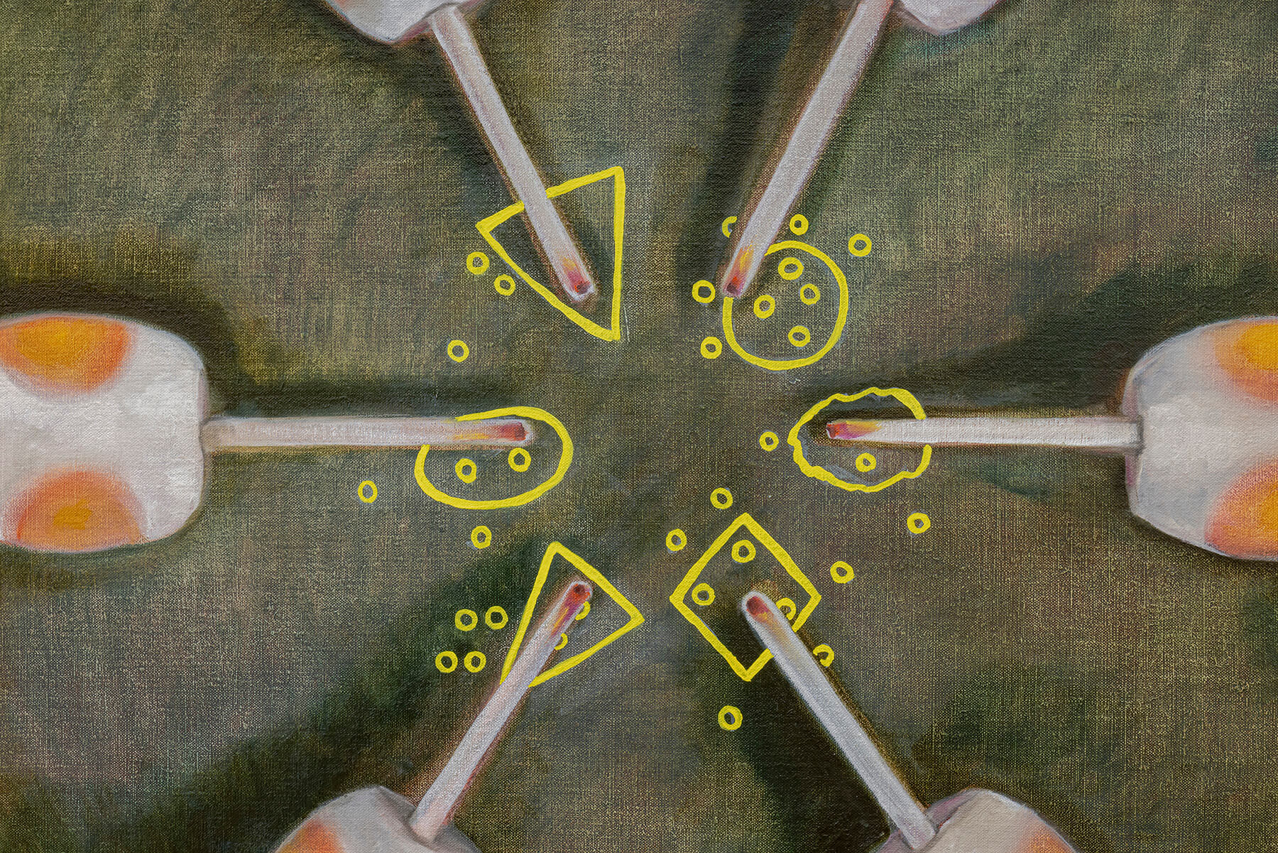 Close up of an oil painting.