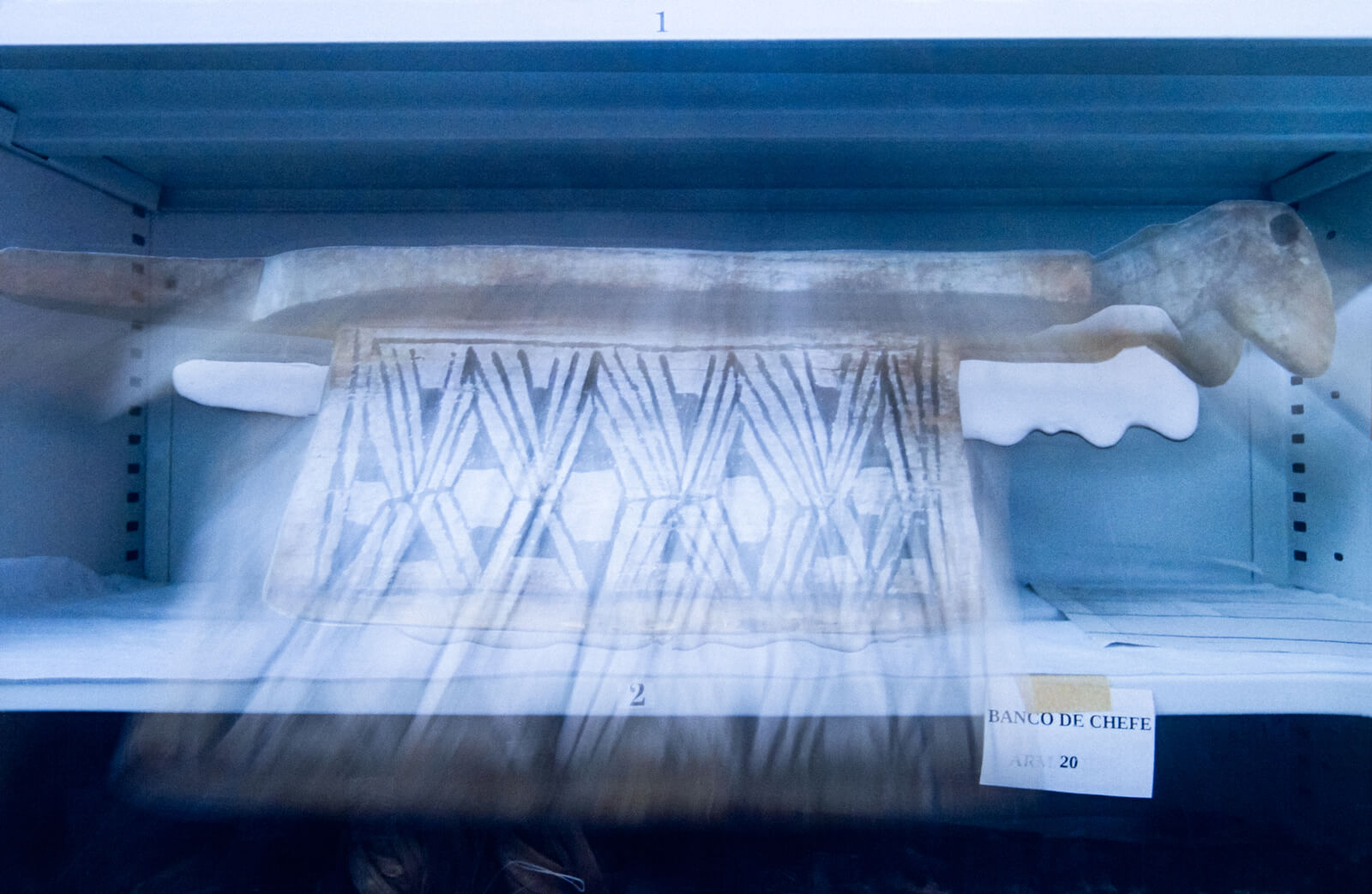 An artifact stored on a shelf.